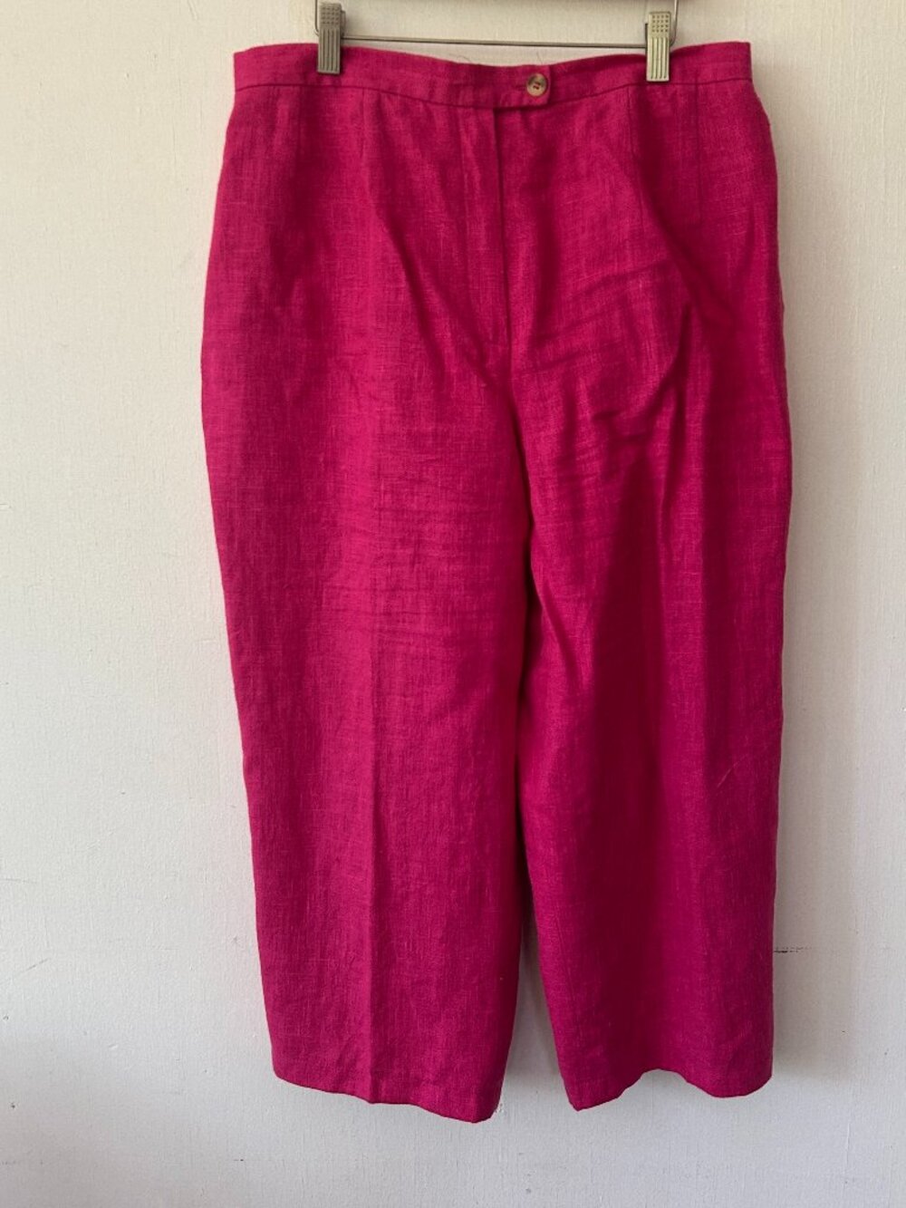 Harve Benard Linen Capri Pants Womens 14 Pink VINTAGE Classic Heritage Feminine